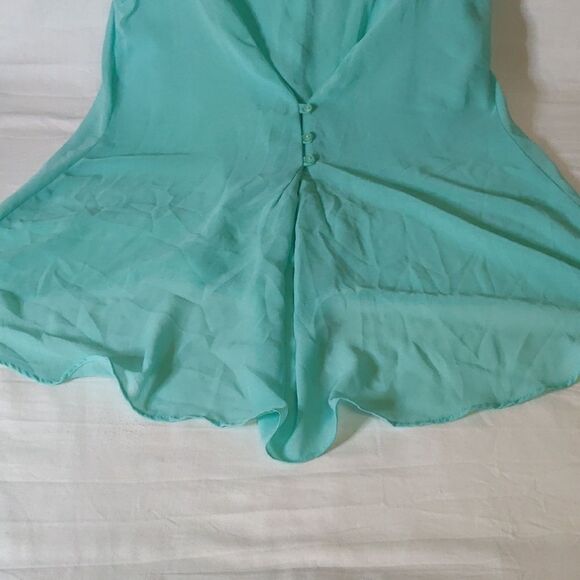 Sans Souci Hi-Low Sheer Mint Green Blouse Size‎ M - Picture 6 of 6